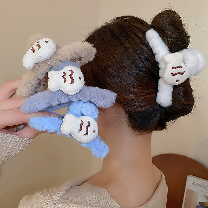 Pluche Vis Haarclip Haarklauwen Mode Haaraccessoires Voor Meisje Kawaii Japanse Koningsblauwe Koreaanse Haarspelden Krab Hoofddeksels