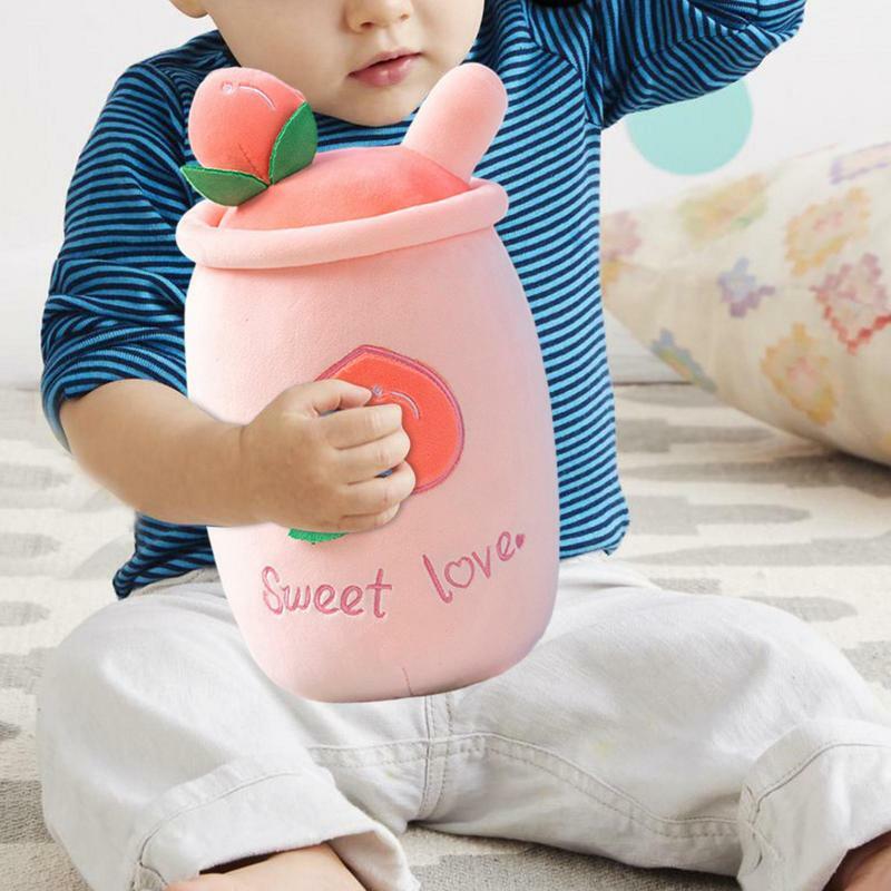 Boba плюшевая игрушка-подушка мягкая и удобная мультяшная мягкая подушка в форме персикового чашки, настоящая жизнь, игрушка для еды для детей