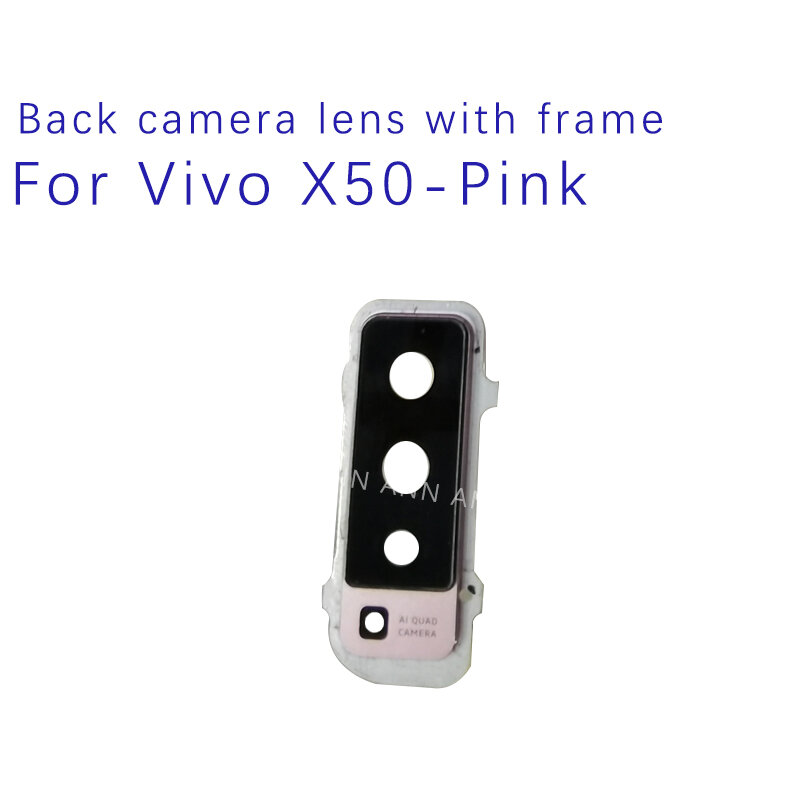 Cubierta de lente de cámara trasera para Vivo X50, marco de lente de cámara trasera, pegatina de soporte de carcasa