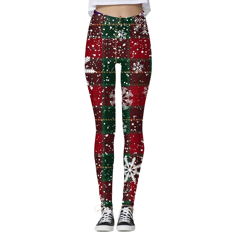 Frauen Fitness Leggings Weihnachten benutzer definierte Schneemann Santa Claus gedruckt Sportswear Mädchen hohe Taille Push-up Leggins Hosen Pantalone