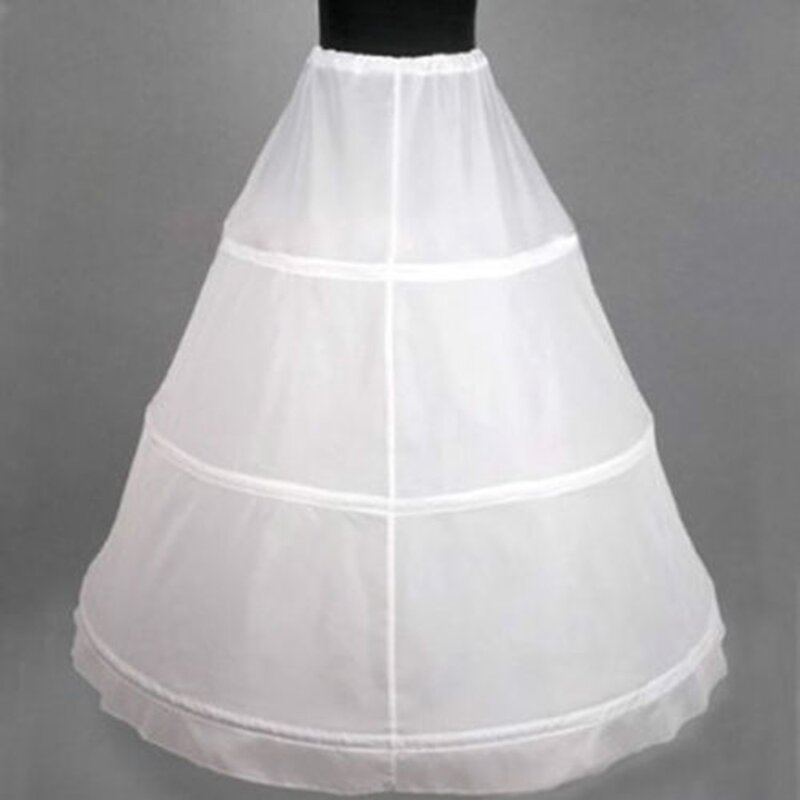 3-HOOP Black White Wedding Accessories Crinoline Petticoat Skirt Slip
