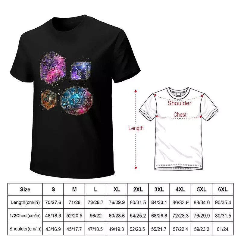 Galaxy D & D Dobbelstenen Set T-Shirt Plus Size Tops Funnys Hippie Kleding T-Shirts Voor Mannen Pack
