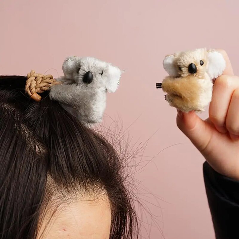 Plush Koala Bear Hair Decoration Clips Plush Koala Bear Hair Claw Cute Animal Bobby Pins Girls Decorate Hair Clips Accessories