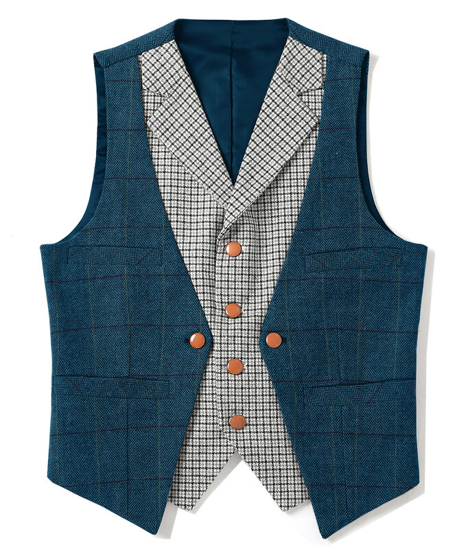 Mannen Business Vest Formele Jurk Splicing Regular Fit Notch Revers Bruiloft Vest Voor Suit Of Tuxedo