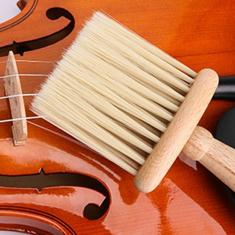 Spazzola per la pulizia del violino in faggio Guzheng spazzola morbida per la pulizia profonda strumenti universali per spazzare la polvere compatto multiuso
