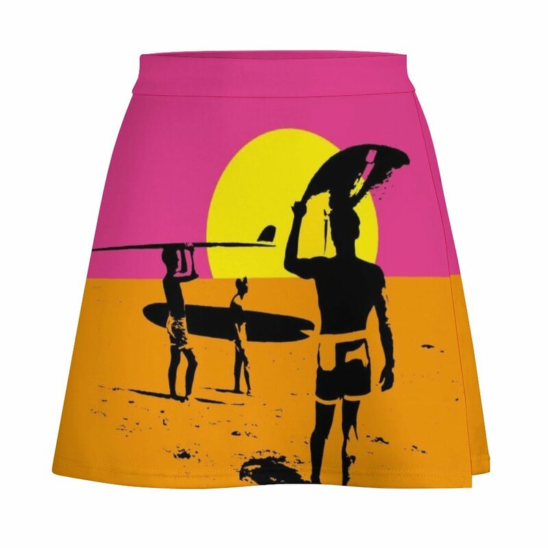 Rok Mini wanita desain terinspirasi musim panas tanpa batas rok untuk wanita