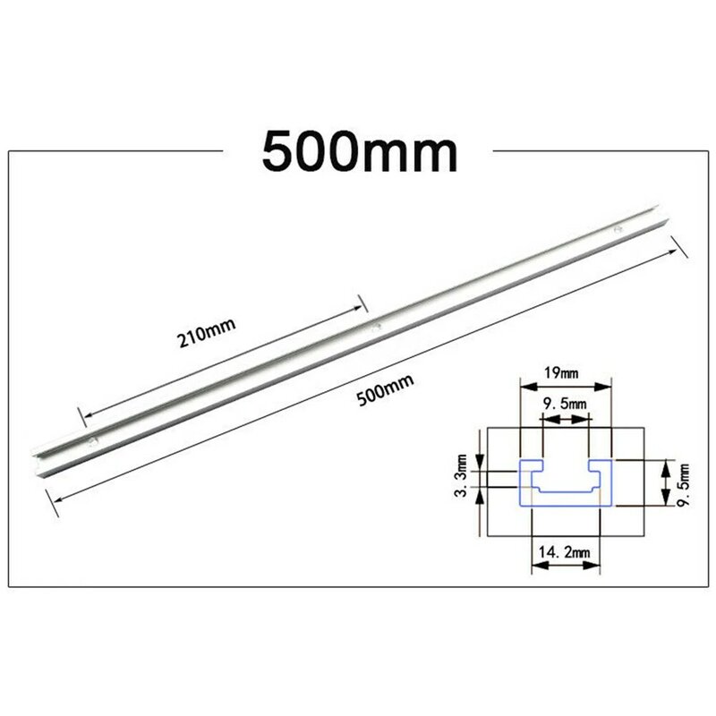 T-slot Slide T-Slot Track 300-600mm Aluminium Alloy Carpentry Accessories For Woodworking Miter Jig Tools Router