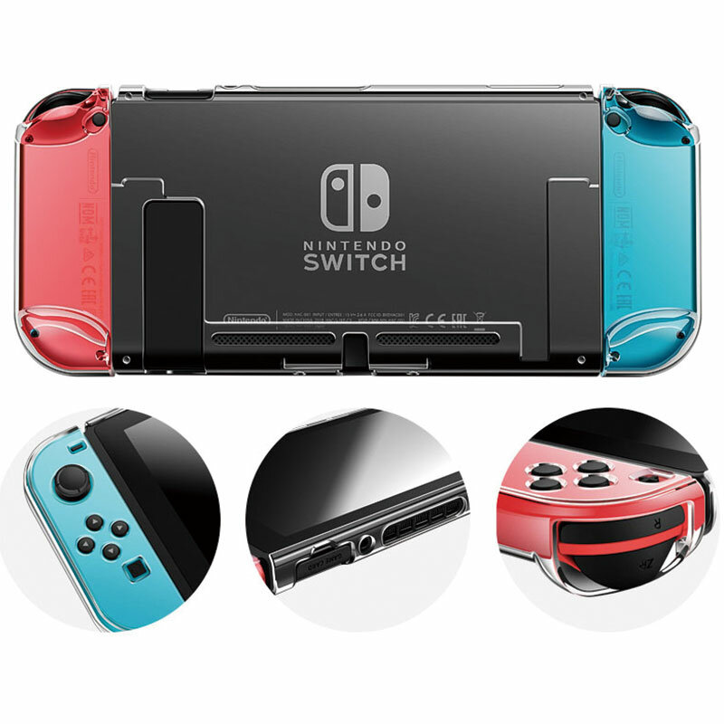 Carcasa desmontable de cristal transparante para Nintendo Switch, funda protectora ultradelgada para consola, protección de plástico duro para Switch