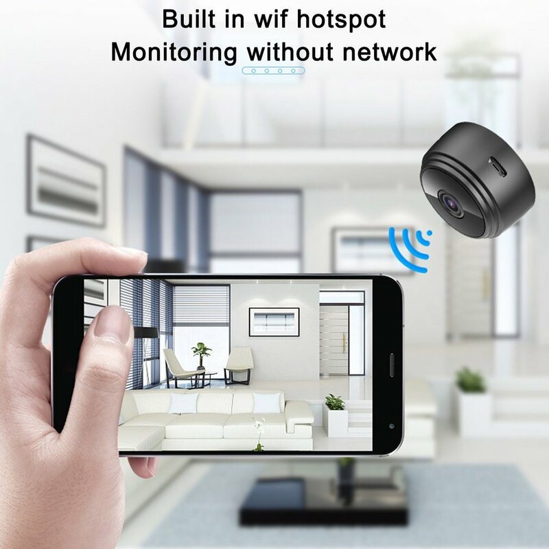 Câmera CCTV sem fio A9, WiFi Conectar ao Celular, Câmera WiFi de Segurança, 1080p HD, Versão Noturna, Micro Voice