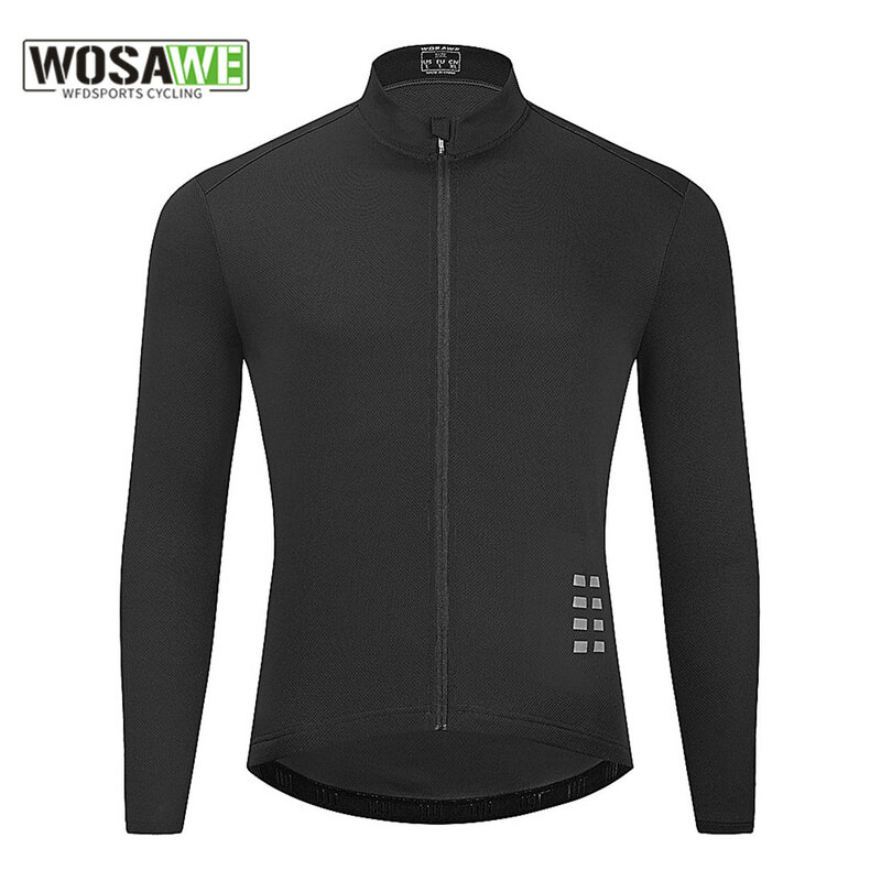 WOSAWE-남성 사이클링 재킷, 통기성 메쉬 반사 MTB 자전거 긴 소매 방풍 자전거 재킷 사이클링 의류