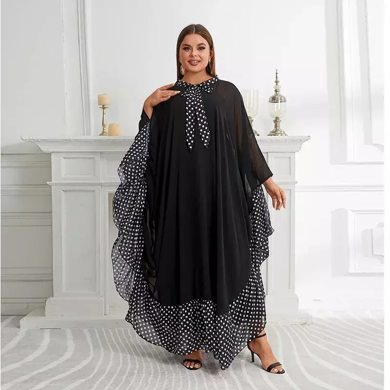 Vestido elegante de manga larga para mujer, vestidos africanos, Dashiki, negro, talla grande, fiesta de boda, otoño