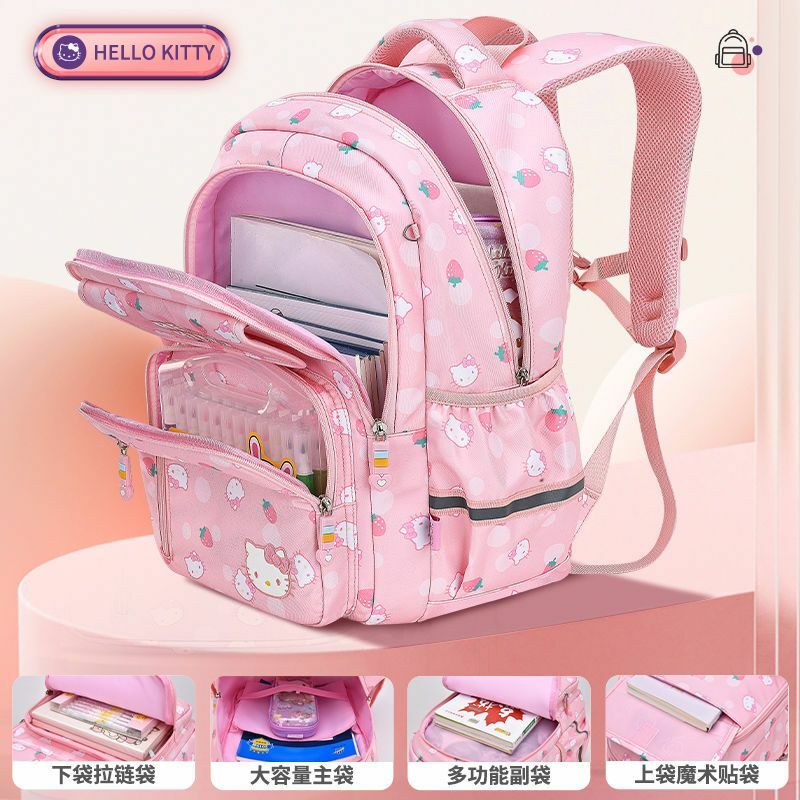 Детский Школьный рюкзак Cinnamoroll для учеников начальной школы, рюкзак для девочек для защиты позвоночника и уменьшения нагрузки, школьный рюкзак для девочек