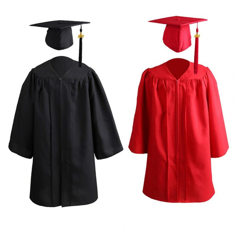 2 Teile/satz Zipper Lose Graduation Kleid Kinder Schule 2022 Graduation Cap Kleid Anzug Graduation Zeremonie Uniform