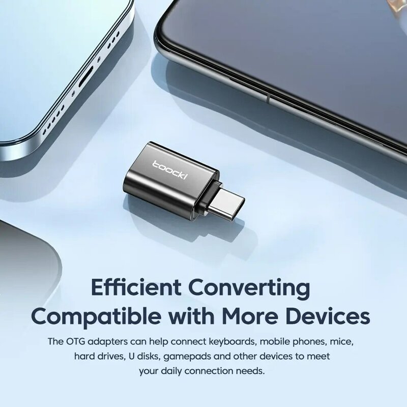 Toocki-OTG USB 3.0 para Tipo C Adaptador, Micro para Tipo C Macho para USB 2.0 Feminino, Conversor para Macbook, Xiaomi, Samsung, OTG Conector