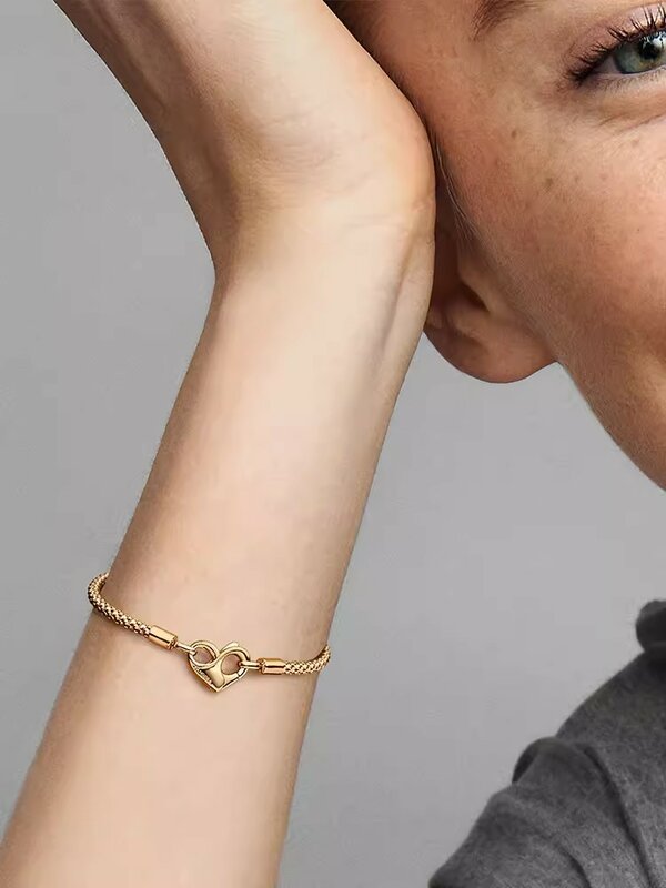Damen und Paare Schmuck DIY hochwertige 925 Sterling Silber Pandora Krone Herz Roségold Pandora Armband charmantes Geschenk