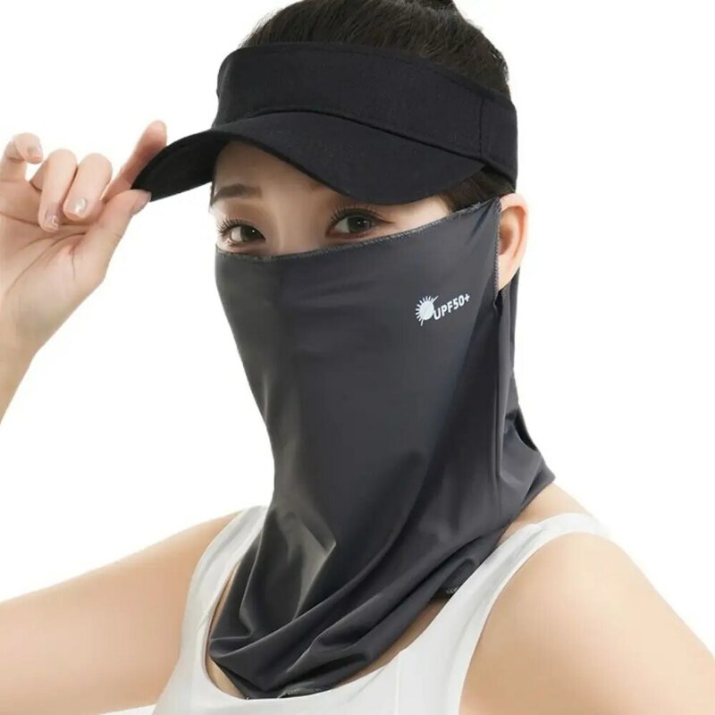 Солнцезащитная летняя ледяная шелковая маска для лица, дышащая маска для лица с буквенным вырезом, защита от УФ-лучей, защита для рыбалки, Солнцезащитная вуаль для лица