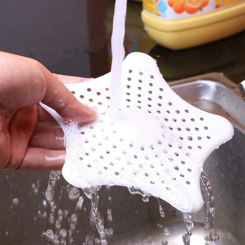 Pad per lavello in Silicone stella a cinque punte doccia elastica filtro di scarico per vasca da bagno filtro per acqua rapido filtro per lavello Pad per lavello da cucina