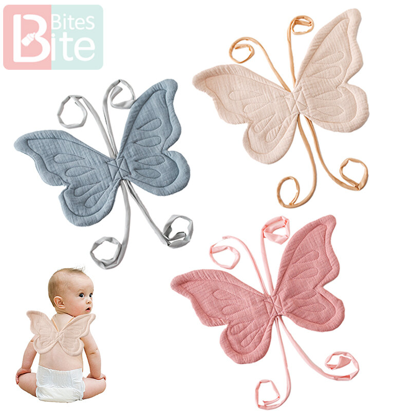 Aksesori bayi, gaun katun lucu sayap kupu-kupu, kostum pesta foto tali belakang Bayi berkualitas tinggi