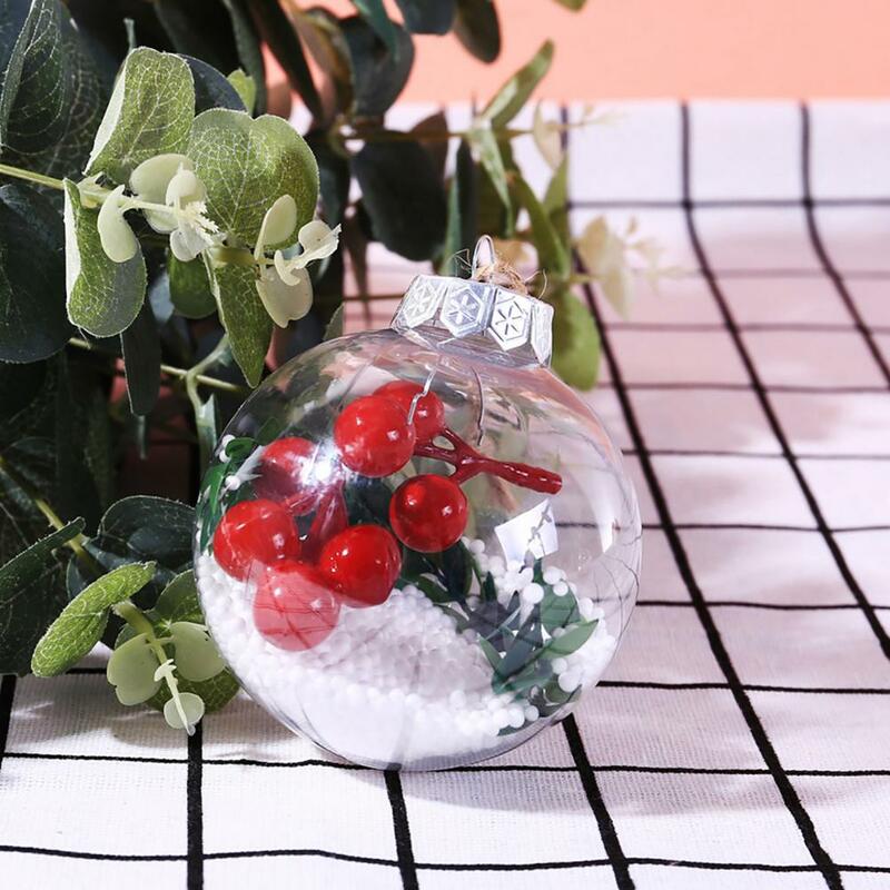 Bolas de Navidad transparentes de 10 piezas, adornos colgantes para árbol de Navidad, decoración para el hogar, caja de regalo para fiesta de boda