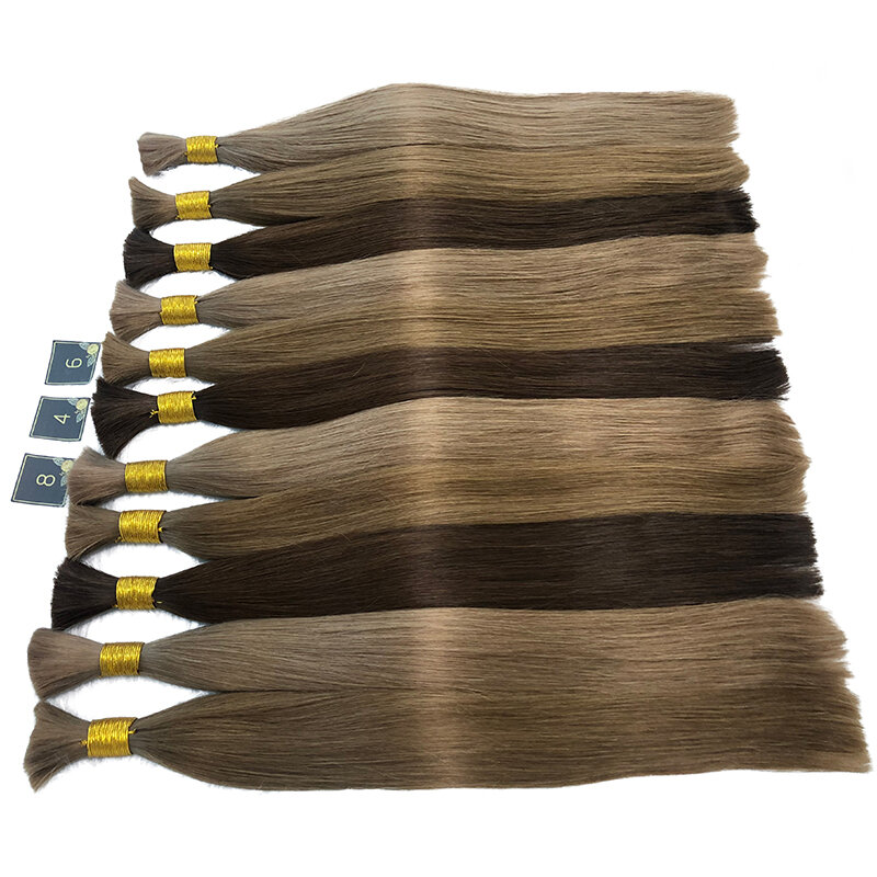 Addbeauty-Extensions de Cheveux Humains Vierges Lisses pour Femme, Vrais Cheveux Brésiliens pour Tressage, Sans Trame, 50g par Pièce
