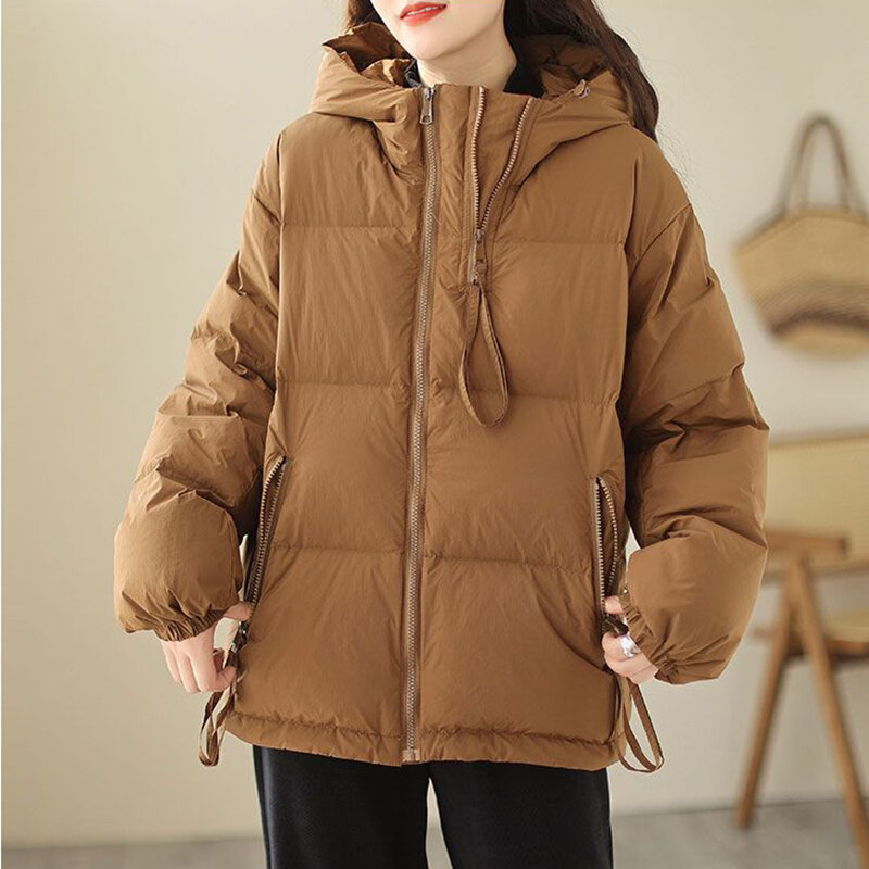Winter Jacket Women Parkas Thicken Warm Coat Korean Loose Hooded Solid Color Casual Parka Women 2023 New Cotton Padded Clothes