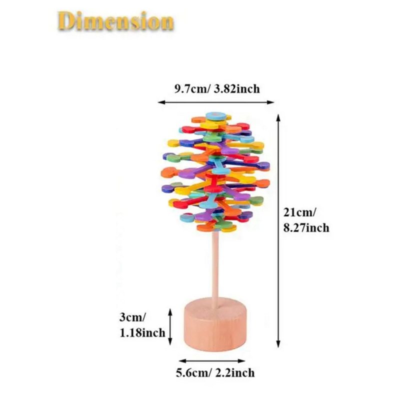 Drewniany spinowy zabawka spinner Lollipop-sensoryczna edukacyjna zabawka dekompresyjna-ulga w stresie lęku, C