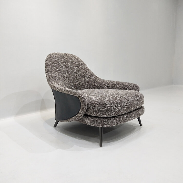 Chaise de salon en cuir et tissu, meuble de luxe léger, canapé simple, pour Villa, salon et hall d'hôtel