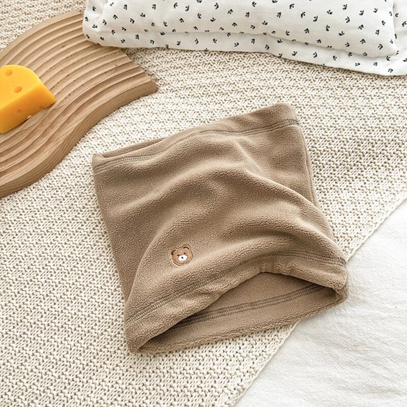 B2EB elastische nekdoek met berenpatroon Warme babysjaal nekdoek voor jongens en meisjes