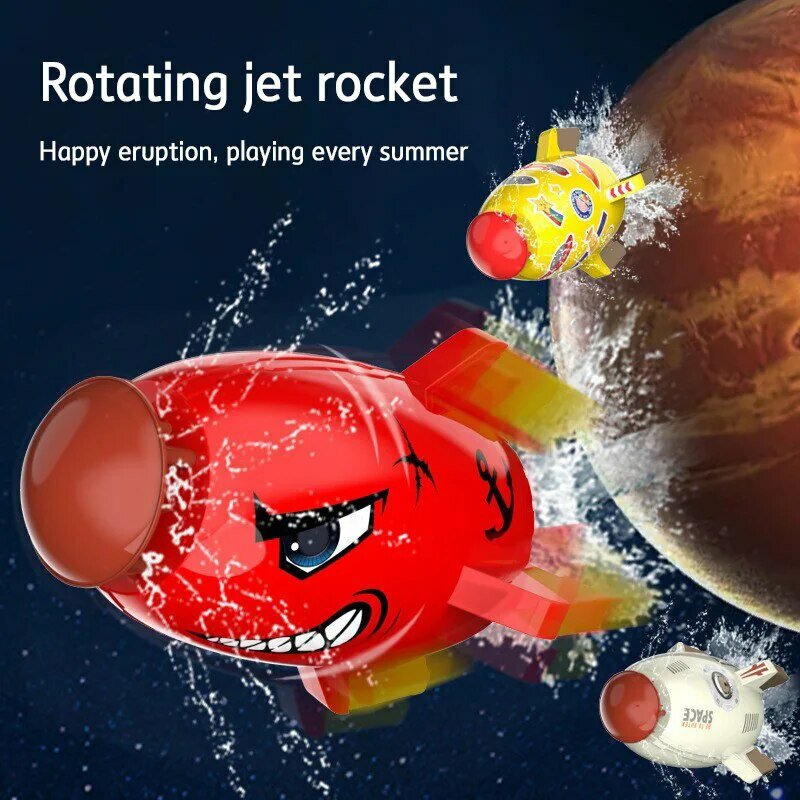 Lanzador de cohete de dibujos animados, aspersor de elevación de presión de agua, eyección de césped, juego de pulverización de cascada, juguete interactivo al aire libre de verano