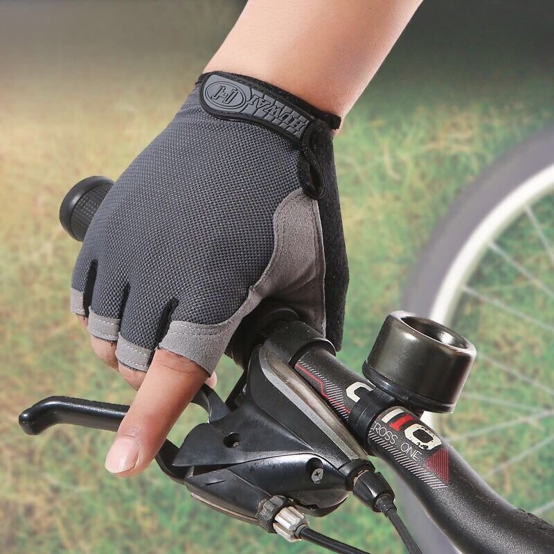 Gants de moto anti-ALD pour hommes et femmes, anti-choc élastique, demi-doigt, respirant, fitness, cyclisme, vélo