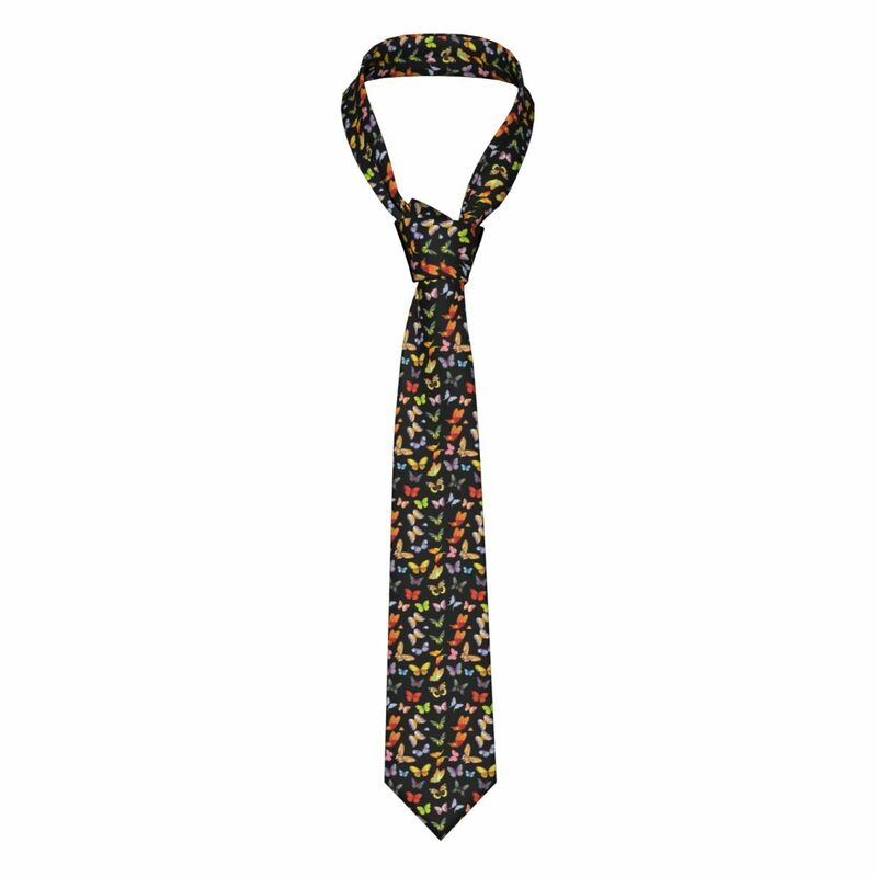 Borboletas Padrão Gravatas masculinas, seda personalizada, amante de insetos, gravatas no pescoço para escritório