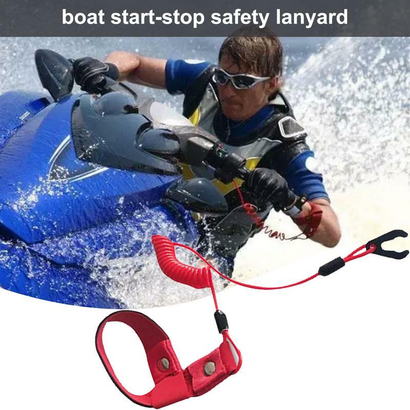 Boat Outboard Engine Motor Lanyard Start Stop Safety Lanyard Urgency Flameout Rope Boat Engine Motor Stop Switch Flexible Urgenc