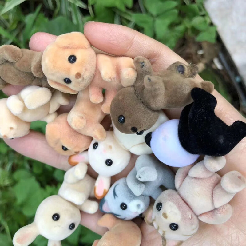 20/50/100 stücke Beflockung Tiere teilweise defekte Schüttgut Großhandel von Puppen mischen zufällige Anhänger Cartoon niedlichen 3D flauschige Puppe