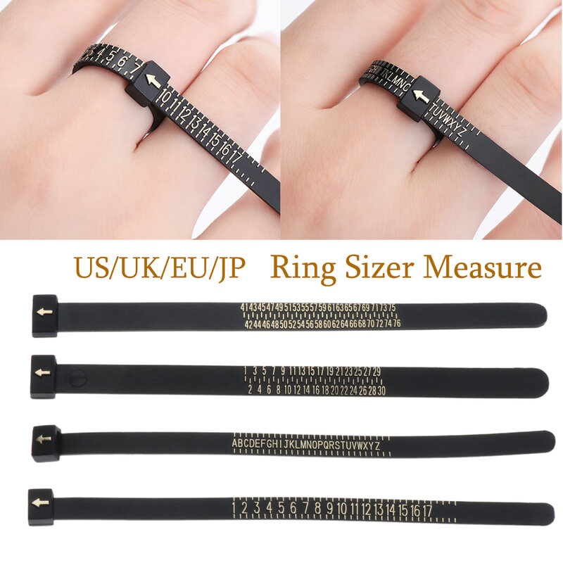 Men and Womens White/Black UK/US/EU/JP Sizes A-Z Wedding Ring Band Genuine Tester Finger Gauge Ring Sizer Measure