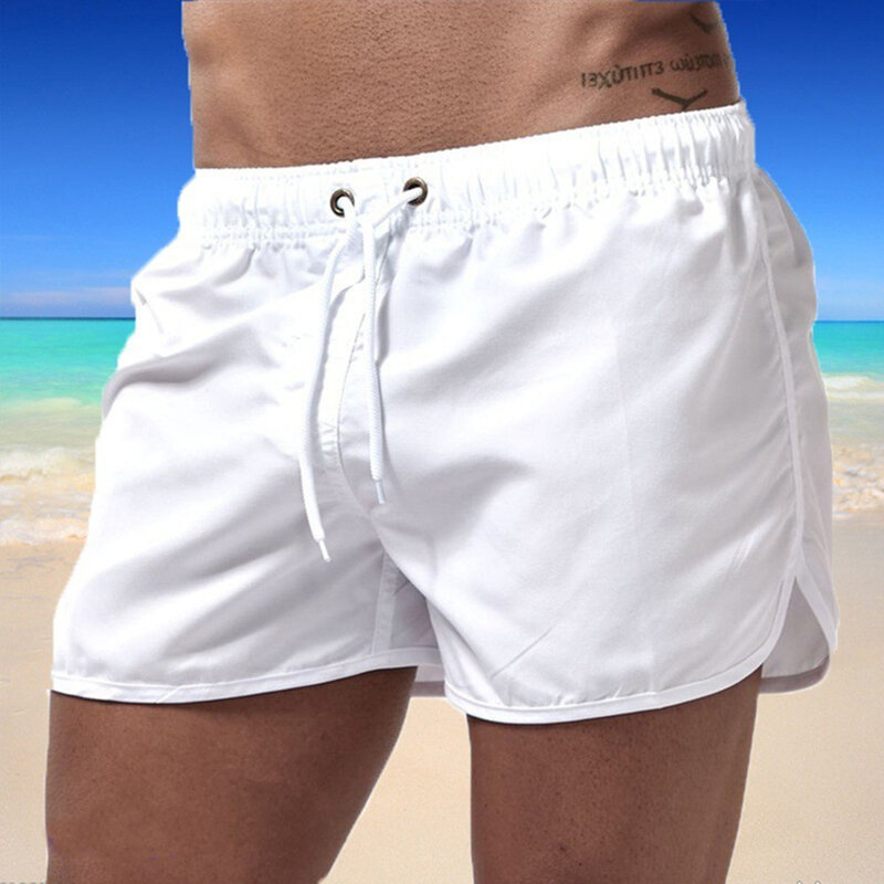 Мужская летняя одежда для плавания, брендовые шорты, пляжная одежда, пикантные плавки, Мужской купальный костюм, 2023, дышащая пляжная одежда с низкой талией для серфинга