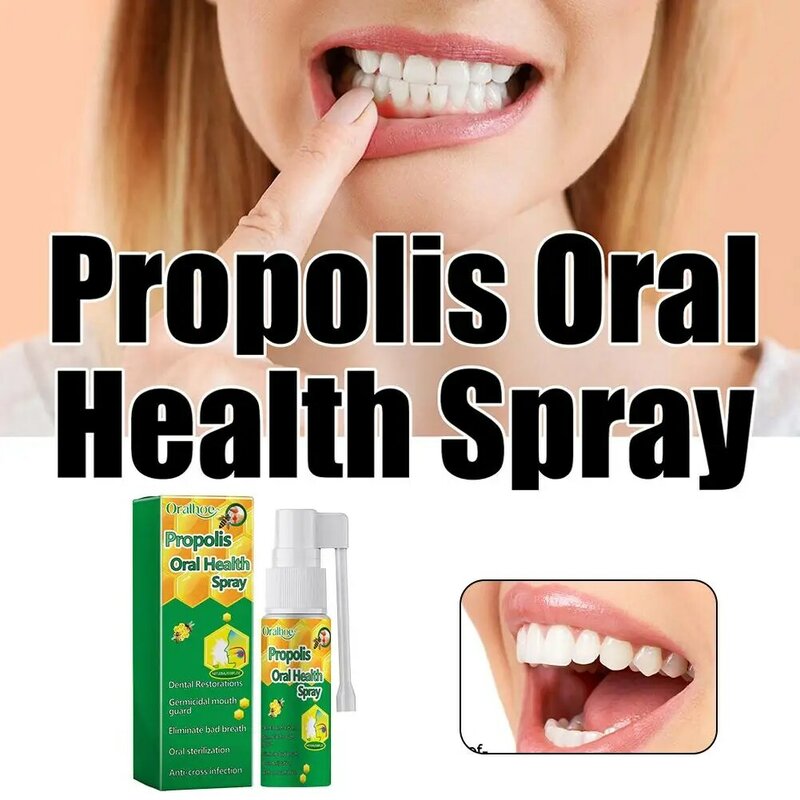 Própolis Spray para Saúde Oral, Dente Respiração Fresca, Higiene Oral, Removedor de Manchadas, T0T8, 20ml