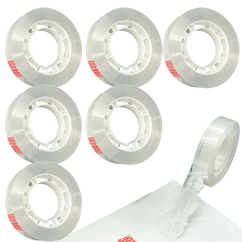 Transparent Tape 6 Roll High Viscosity Gift Wrapping Tape Refills Crystal Clear Tape Transparent Tape For Office Home School
