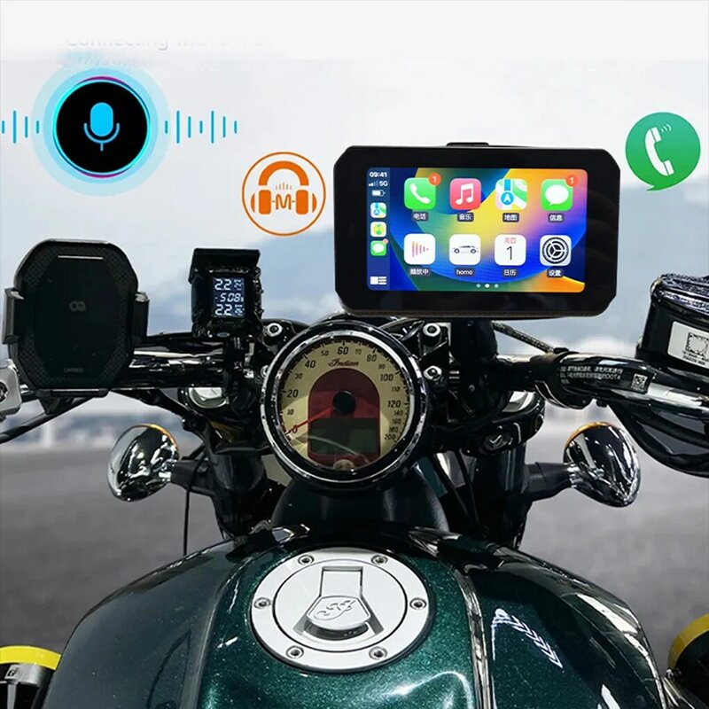 5Inch Touch Screen Portable Motorcycle Navigator Wireless Car Play Android Auto Portable Motorbike