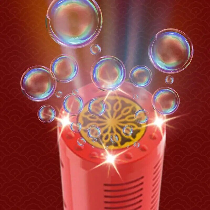Portable Bubble Firework 12 Holes Chinese New Year Automatic Bubble Machine For Kids Electric Bubble Maker Outdoor Party