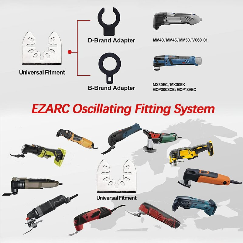 Ezarc-ダイヤモンド振動ツールブレードセット、マルチツール、店舗の切断のブレード、削除のために正確、柔らかいタイルカット、4個