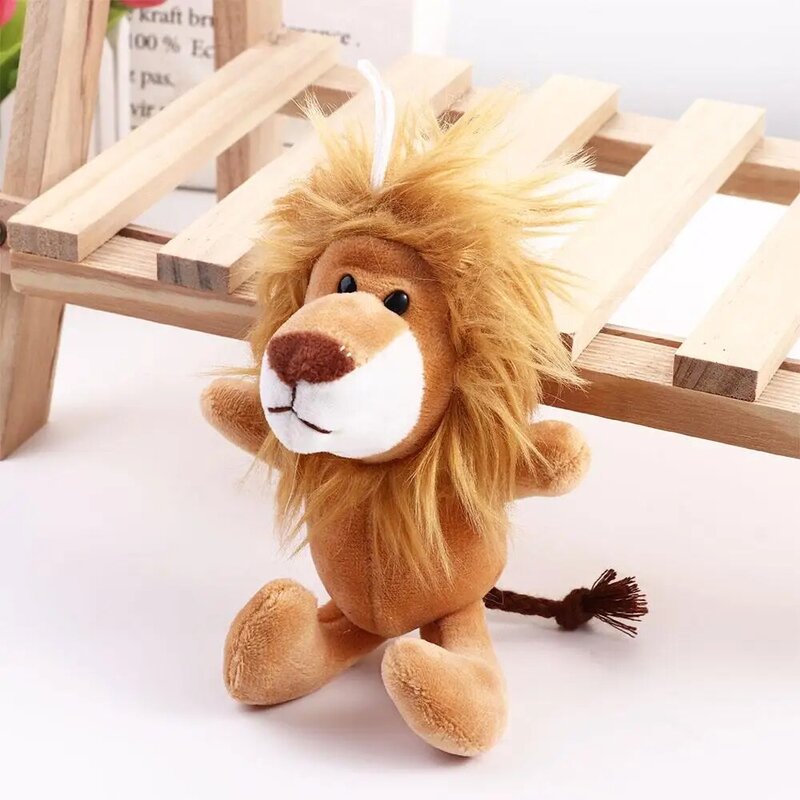 Cute Little Lion Cartoon peluche bambola ciondolo borsa bambola giocattolo portachiavi Kawaii leone figura portachiavi peluche accessori per auto