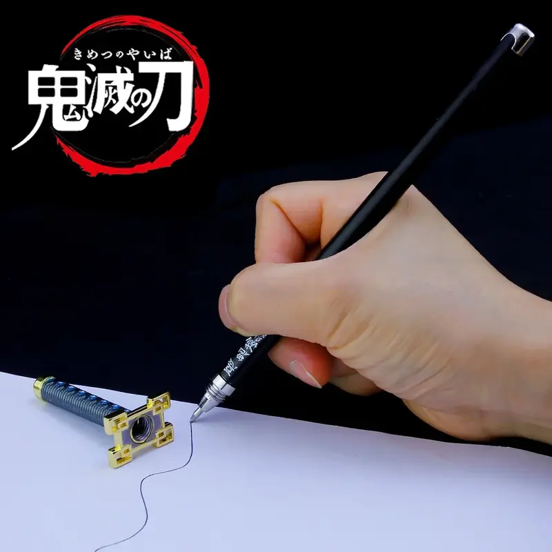 Mini Katana Anime Espada Gel Pen, Recarga de Tinta Preta, Caneta de Escrita, Papelaria Escolar, 0,5mm
