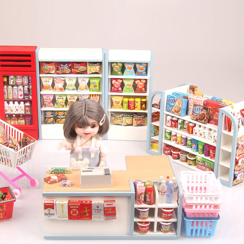 Bolsa de embalaje de aperitivos de simulación, modelo de cartón Mini, tienda de conveniencia de supermercado, Eat Play