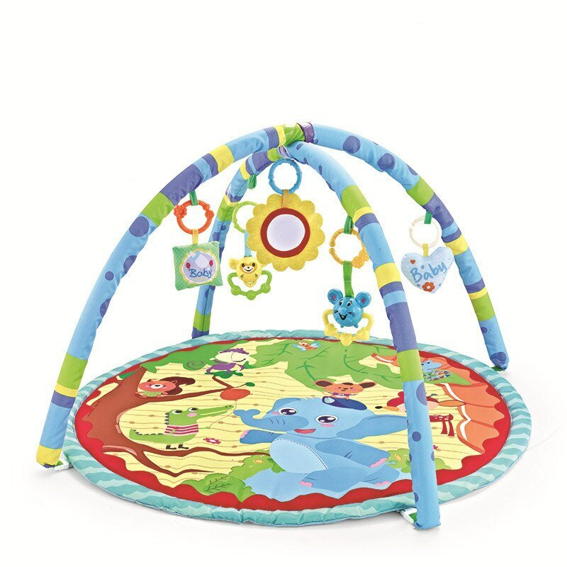 Estera de juego para gimnasio para bebé, marco de Fitness con 5 juguetes desmontables, alfombra de desarrollo de habilidad sensorial para recién nacido