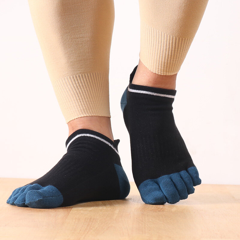 5 Pairs Mans Invisible Five Finger Socks Cotton Low Tube Toe Sock Spring Autumn Sport Sweat-absorbing Anti Friction Ankle Socks
