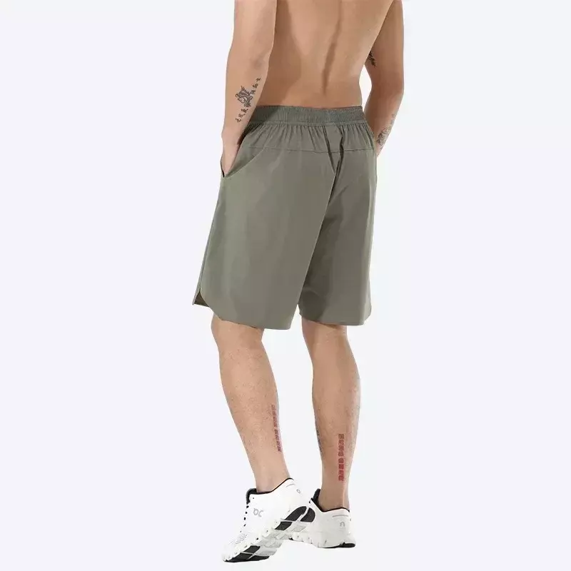 Lemon pantalones cortos deportivos para hombre, shorts de Yoga de fuerza elástica, secado rápido, transpirables, para correr, entrenamiento, Fitness, Verano