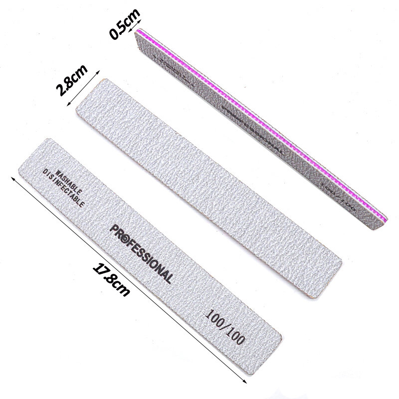 25/50PCS Professional Nail Files Buffer For Nail Sandpaper 80/100/180 Grit Double-sided Acrylic Lot For Nails Tools Size:7*1.1in