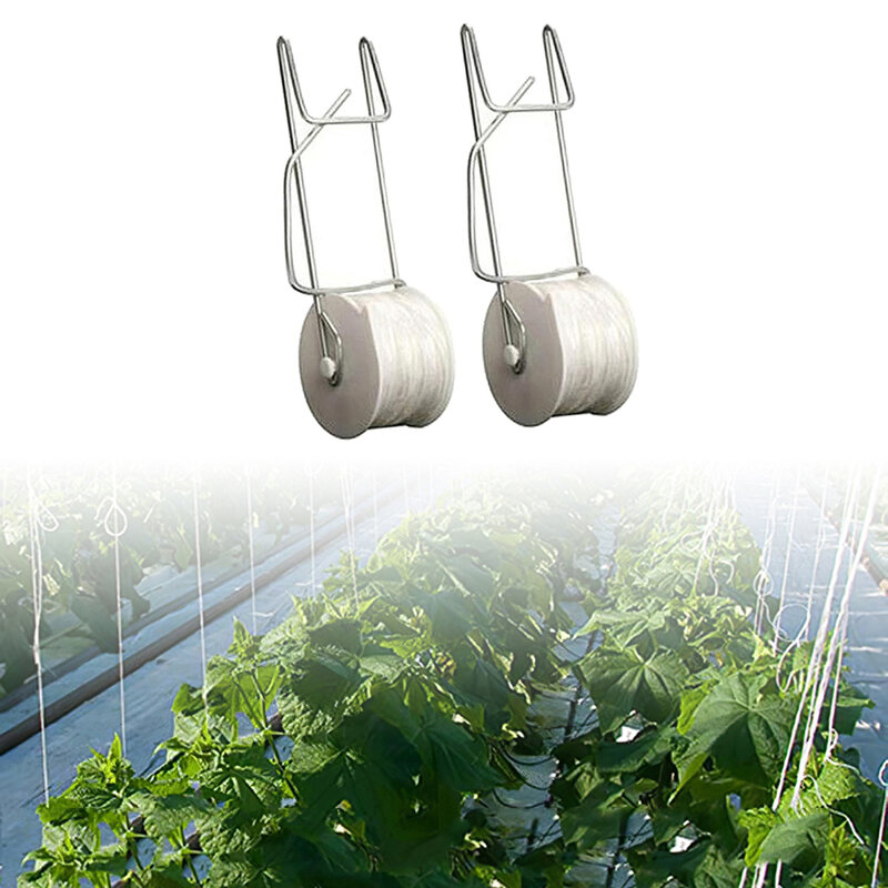 6Pacs 15M Plant Roller Hooks Growing Trellis Support Kit Vine Tomato Trellis Kit For Cucumbers Tomatoes Melons Peas