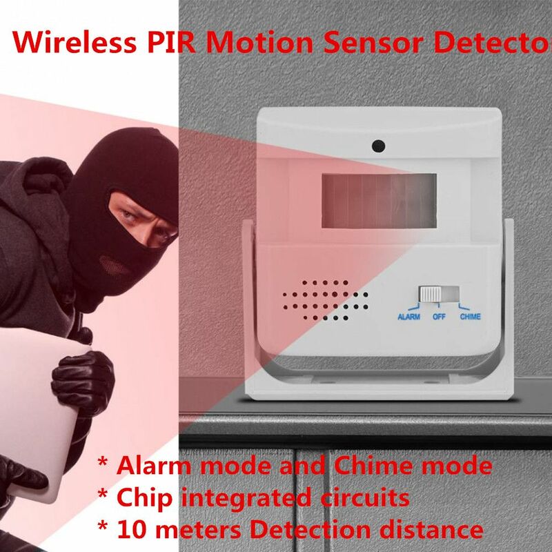 Detektor inframerah gerak PIR nirkabel tahan lama, bel pintu Alarm, bel keamanan, bel Selamat Datang