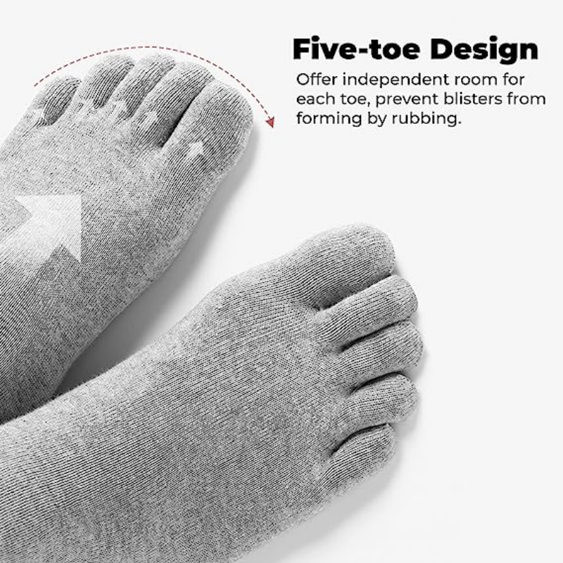 1/5 pasang kaus kaki lima jari kaus kaki katun sejuk kaus kaki Pria Wanita olahraga lari penyerap keringat anti bakteri kaus kaki kru pergelangan kaki